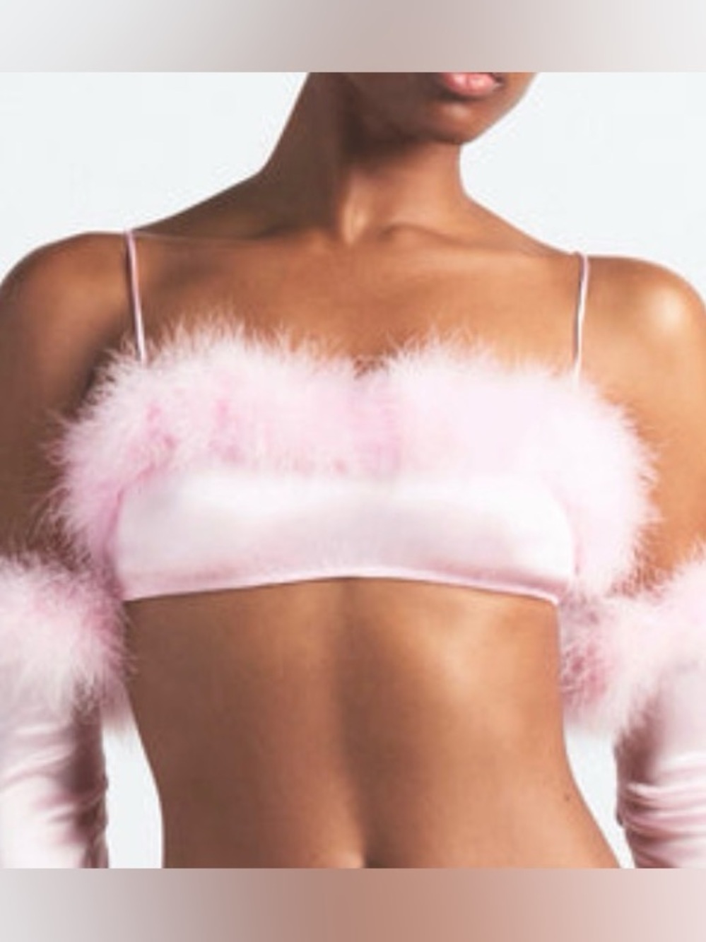 ✨ SKIMS Silk Feather Trim Bralette | Crop Top | Cherry Blossom | S | NWOT ✨